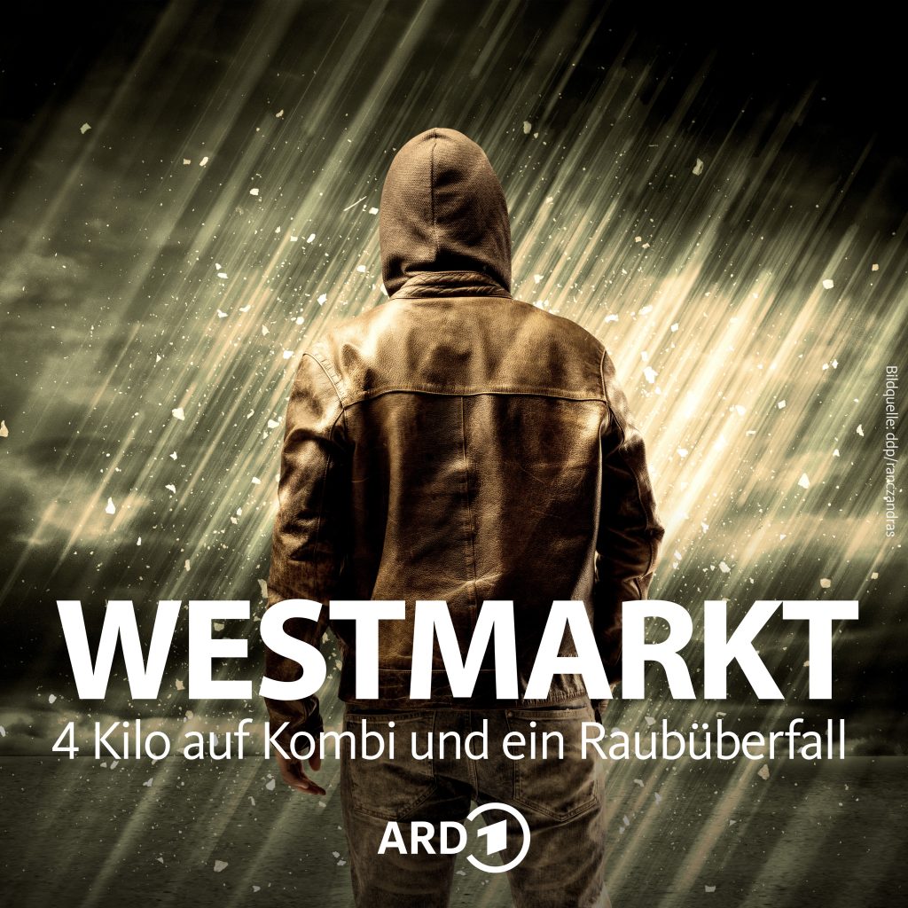 Cover vom Krimi Hörspiel Westmarkt. 4 Kilo auf Kombi und ein Raubüberfall